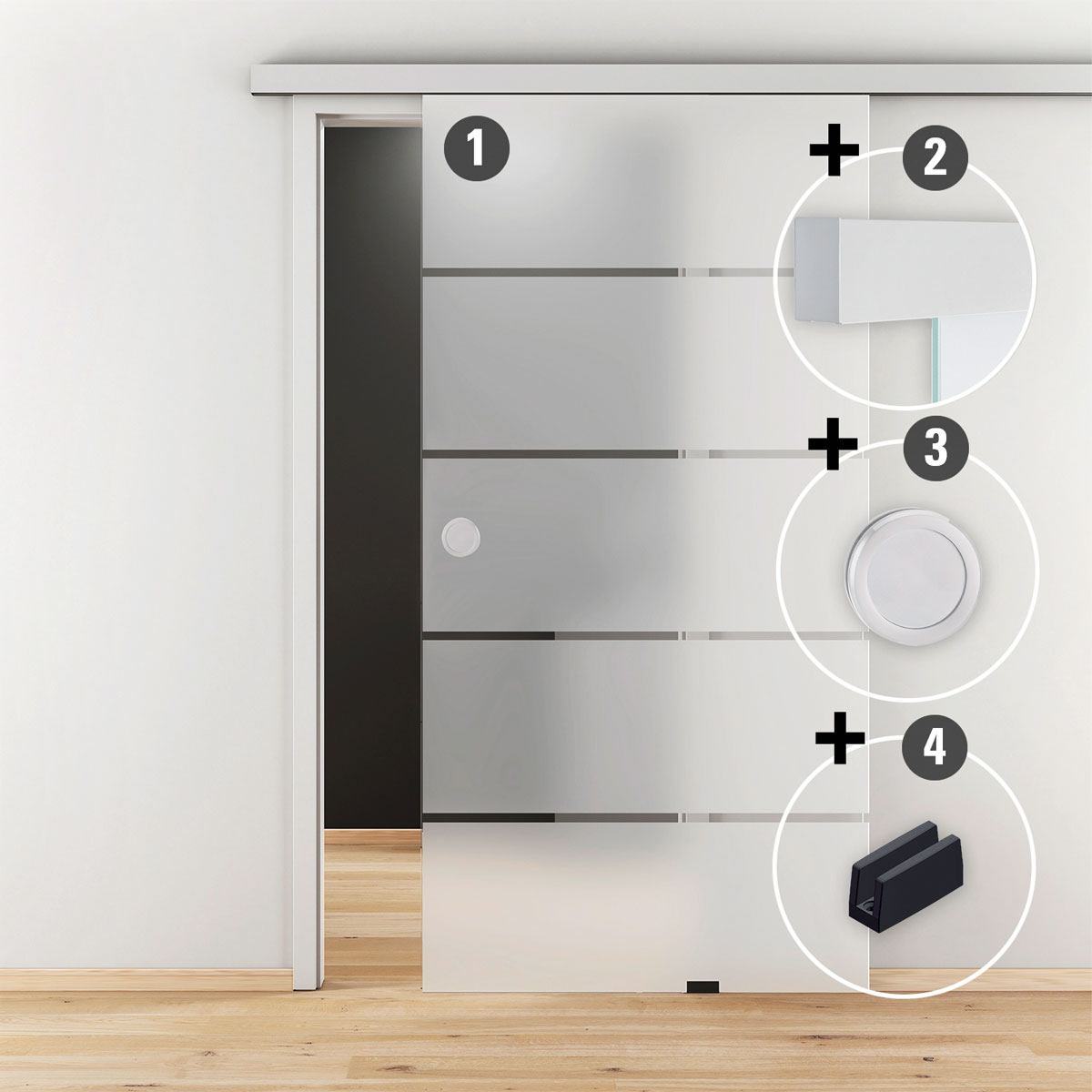 Novadoors Glasschiebetür-Set Ontario 93,5 x 205,8 cm Bild 2