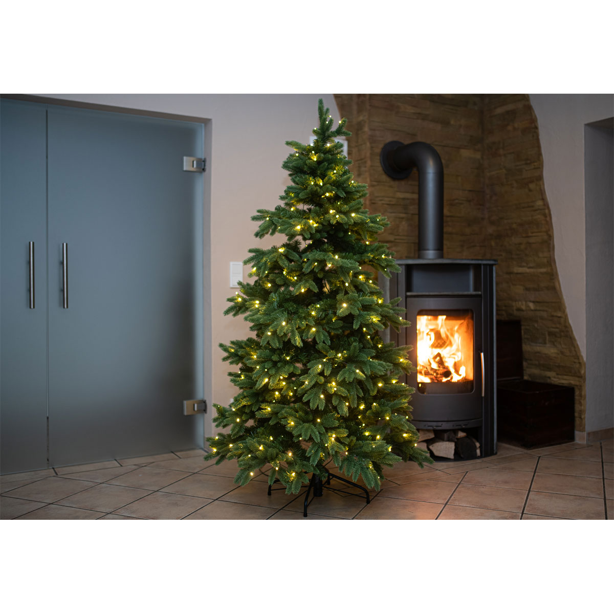 Evergreen Künstlicher Weihnachtsbaum Roswell Kiefer inkl. LEDs 122x210cm Grün Bild 2