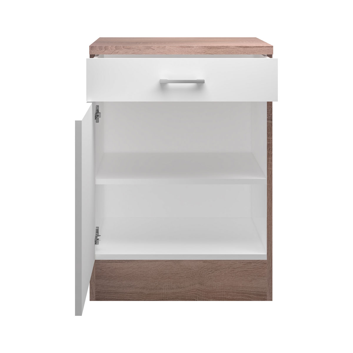 Flex-Well Küchenunterschrank „Samoa“, 60x85x60 cm, weiß/Sonoma Eiche Bild 3
