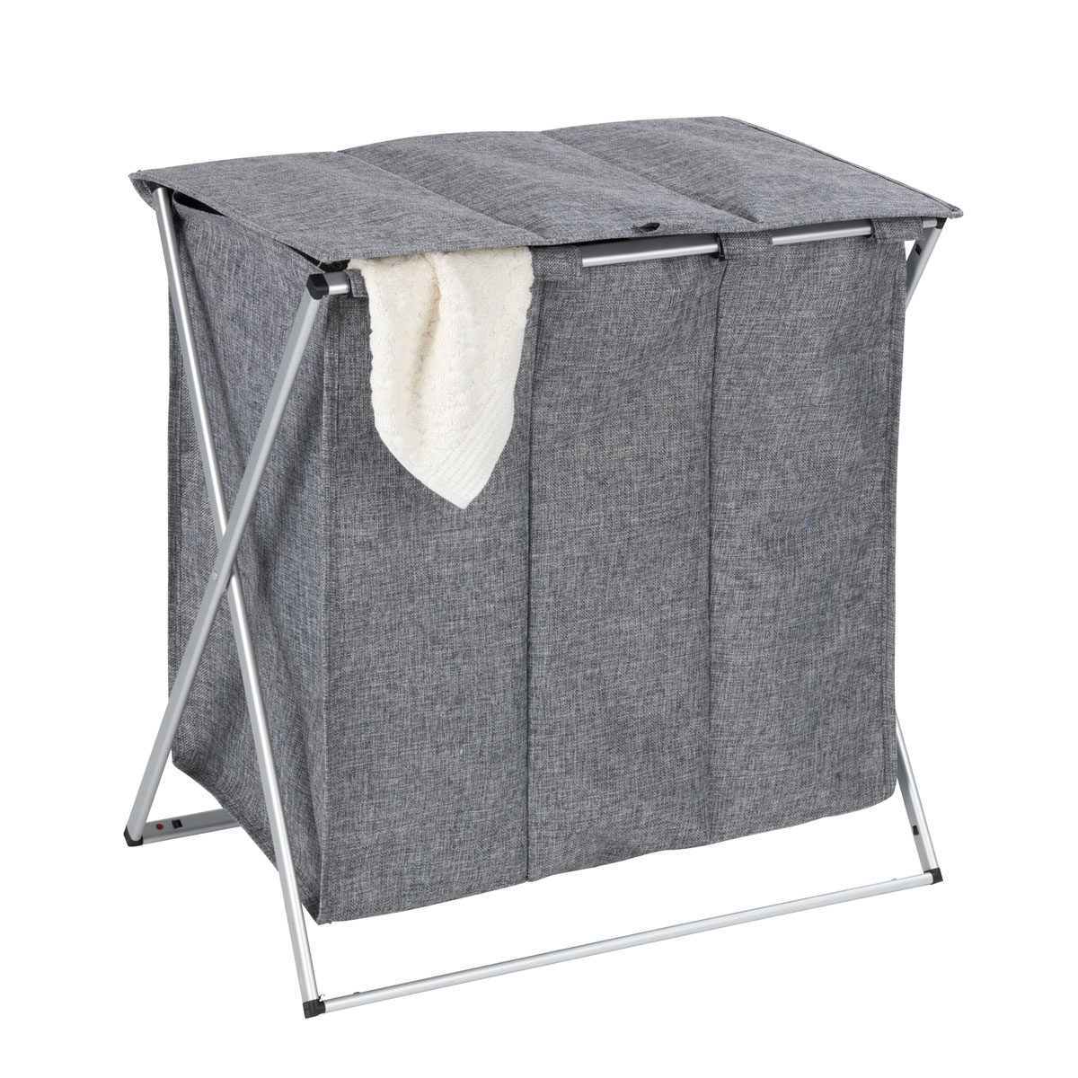 Wenko  Wäschesammler Trio Top Grau meliert Wäschekorb 118 l Bild 4