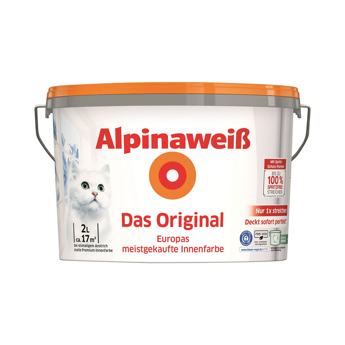 Alpina weiß Das Original Spritzfrei Matt 2 L
