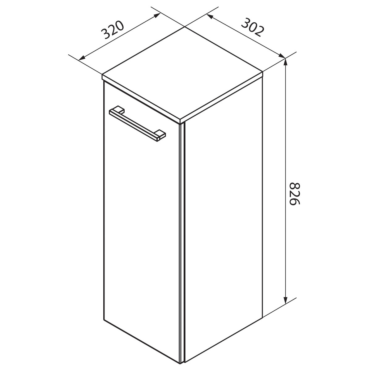 Fackelmann  Midischrank rechts B.Style 302 x 826 x 320 mm Sandeiche/Weiß Bild 4