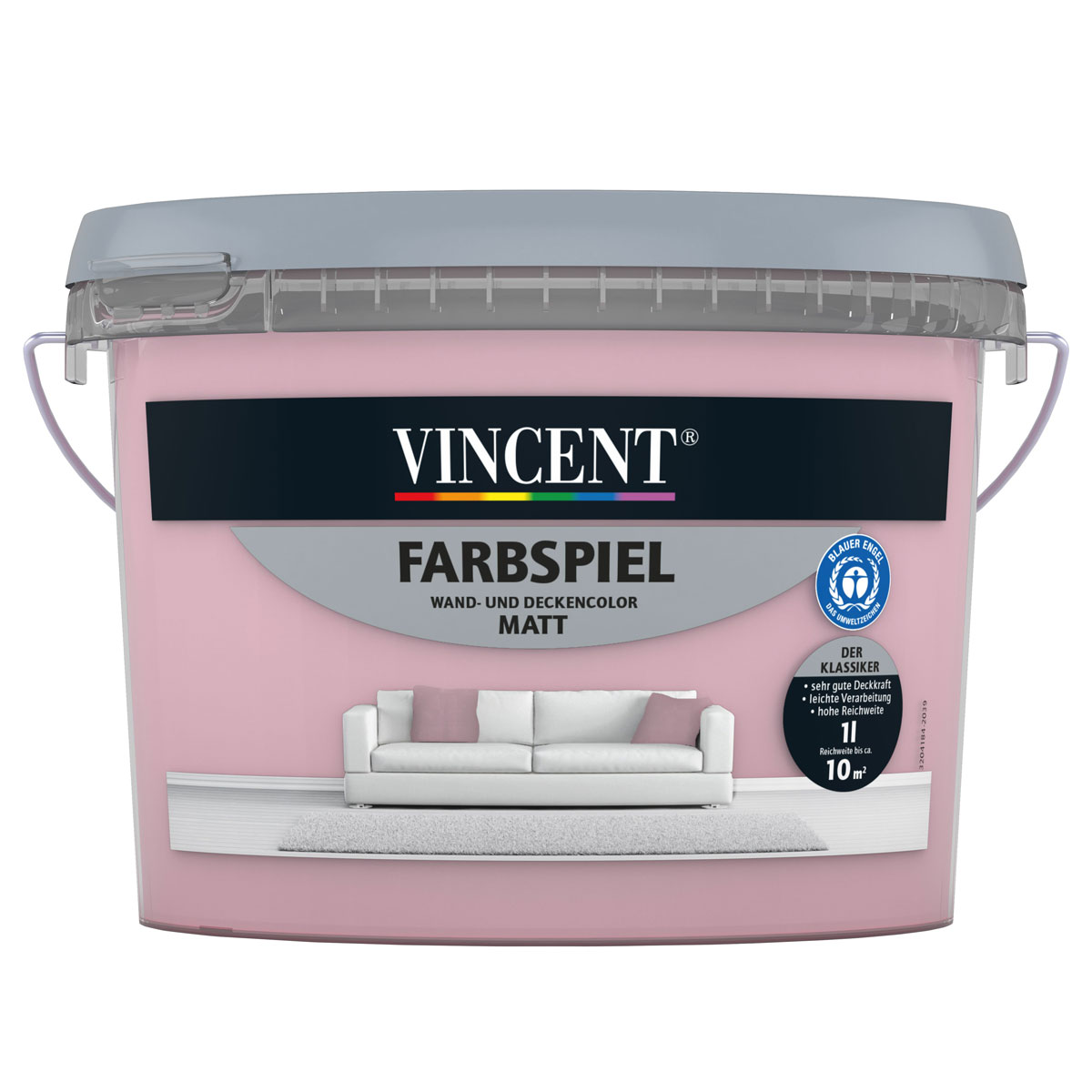 Vincent Farbspiel Zartes Rosa matt 1 L Vincent Farbspiel Zartes Rosa matt 1 L