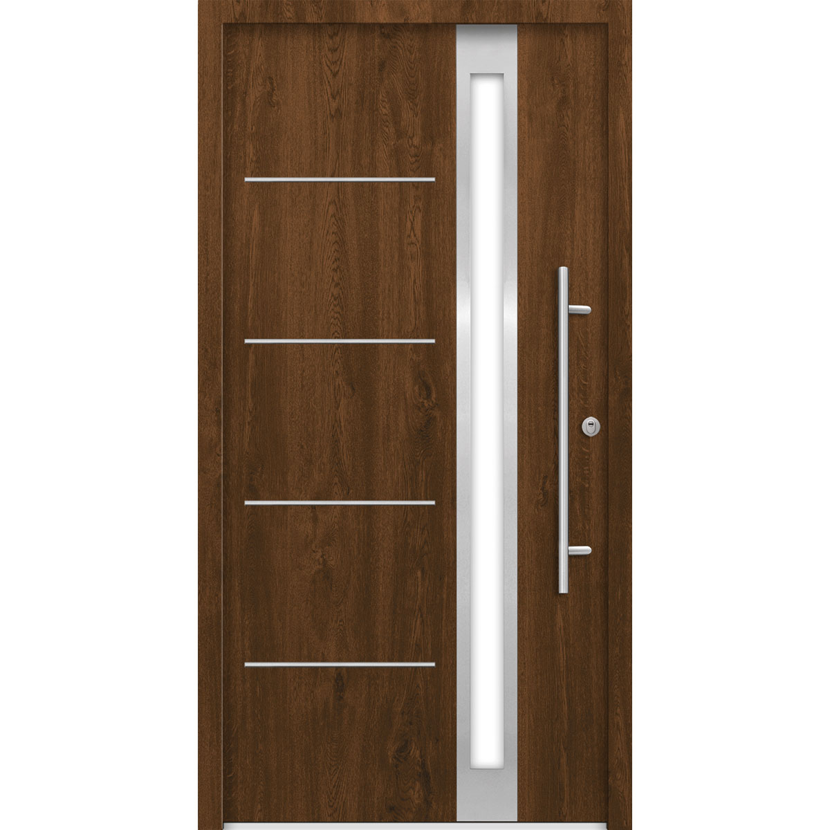 SplenDoor  Premium-Haustür Passivedoor Umea RC2 energiesparend einbruchsicher nussbaum 110 x 210 cm rechts