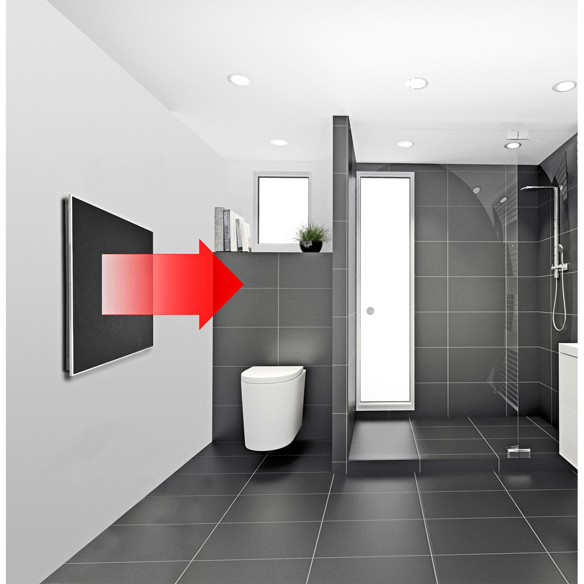 Jollytherm Infrarot Keramikheizkörper 60 x 60cm 440W natursteinoptik Bild 5