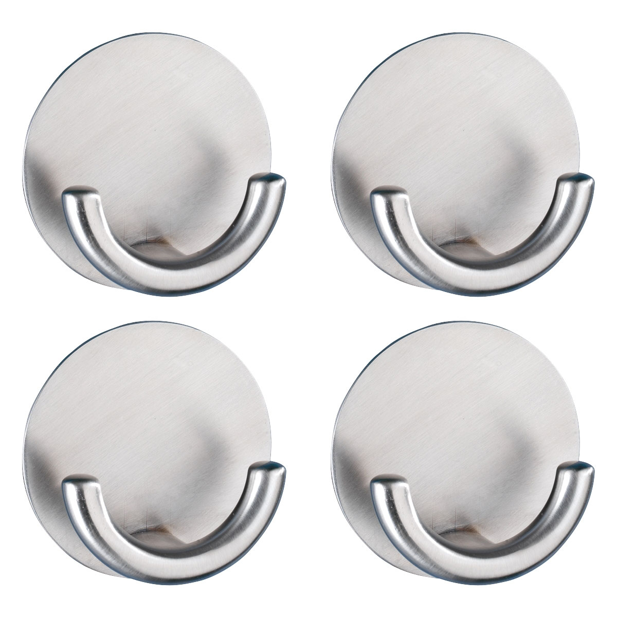 Wenko  Wandhaken Rondo matt 4er Set Edelstahl selbstklebend rostfrei