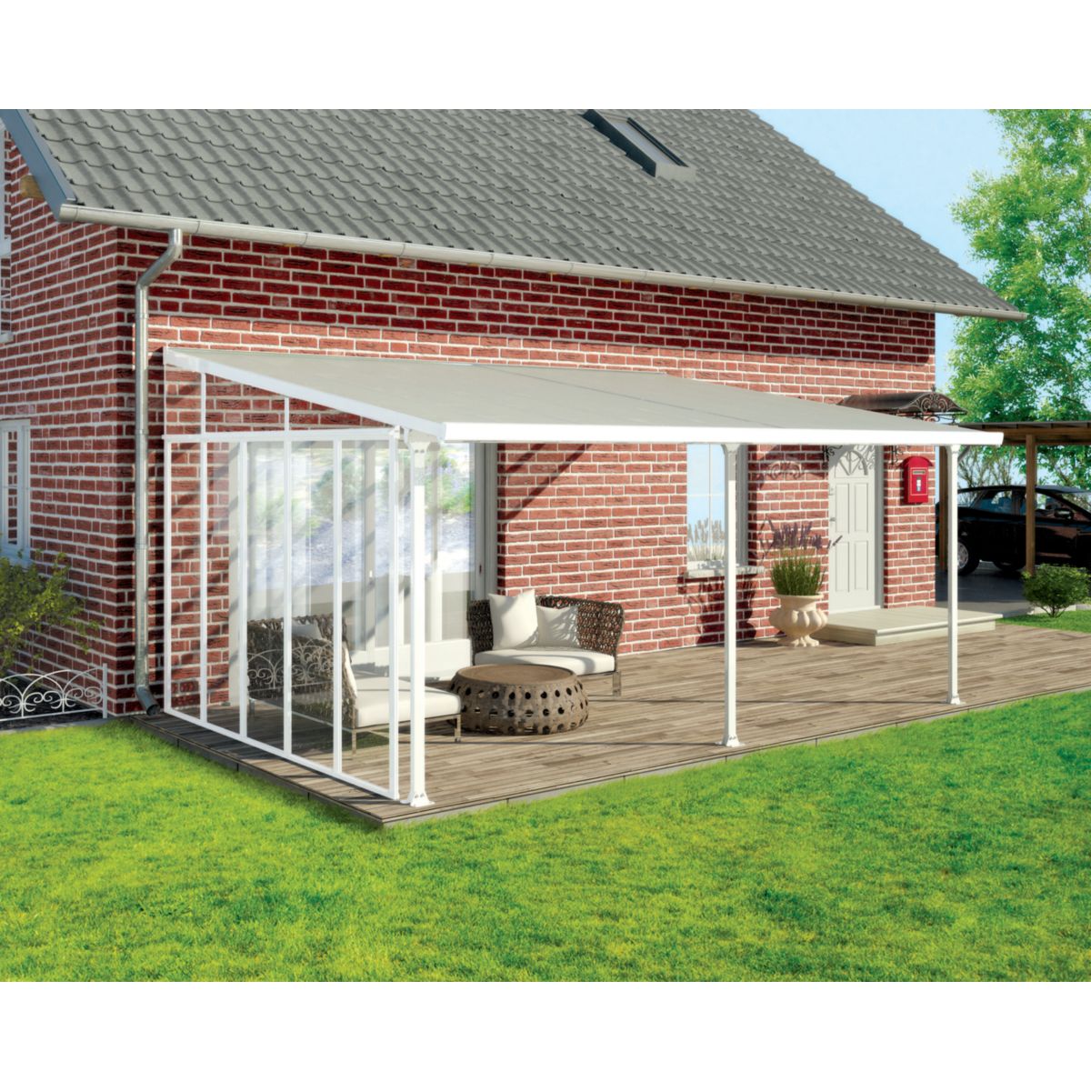 Palram Canopia Terassenüberdachung  4er Serie Pergola-Seitenwand weiß Bild 1