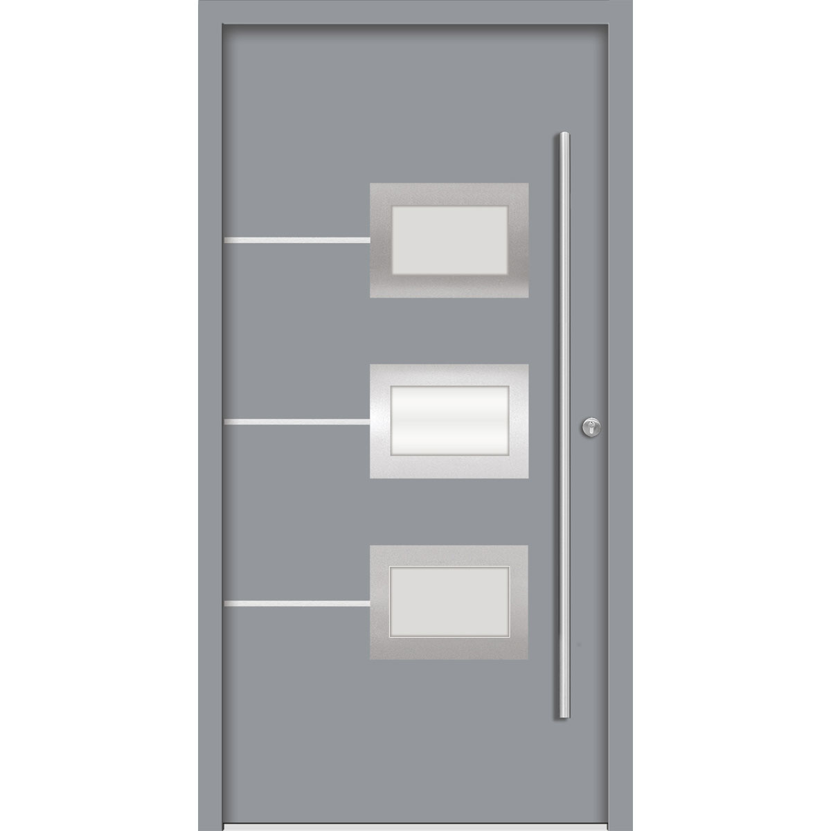 SplenDoor Premium-Haustür Passivedoor Bergen energiesparend grau 100 x 200 cm rechts