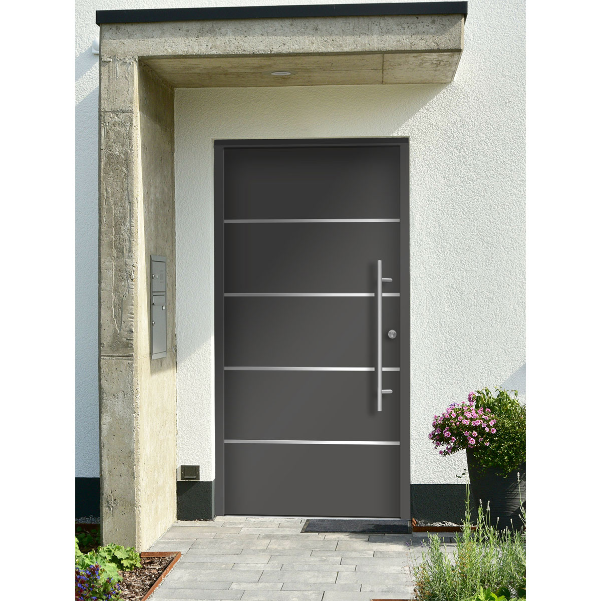 SplenDoor  Premium-Haustür Passivedoor Visby RC2 energiesparend einbruchsicher anthrazit 100 x 200 cm rechts Bild 2
