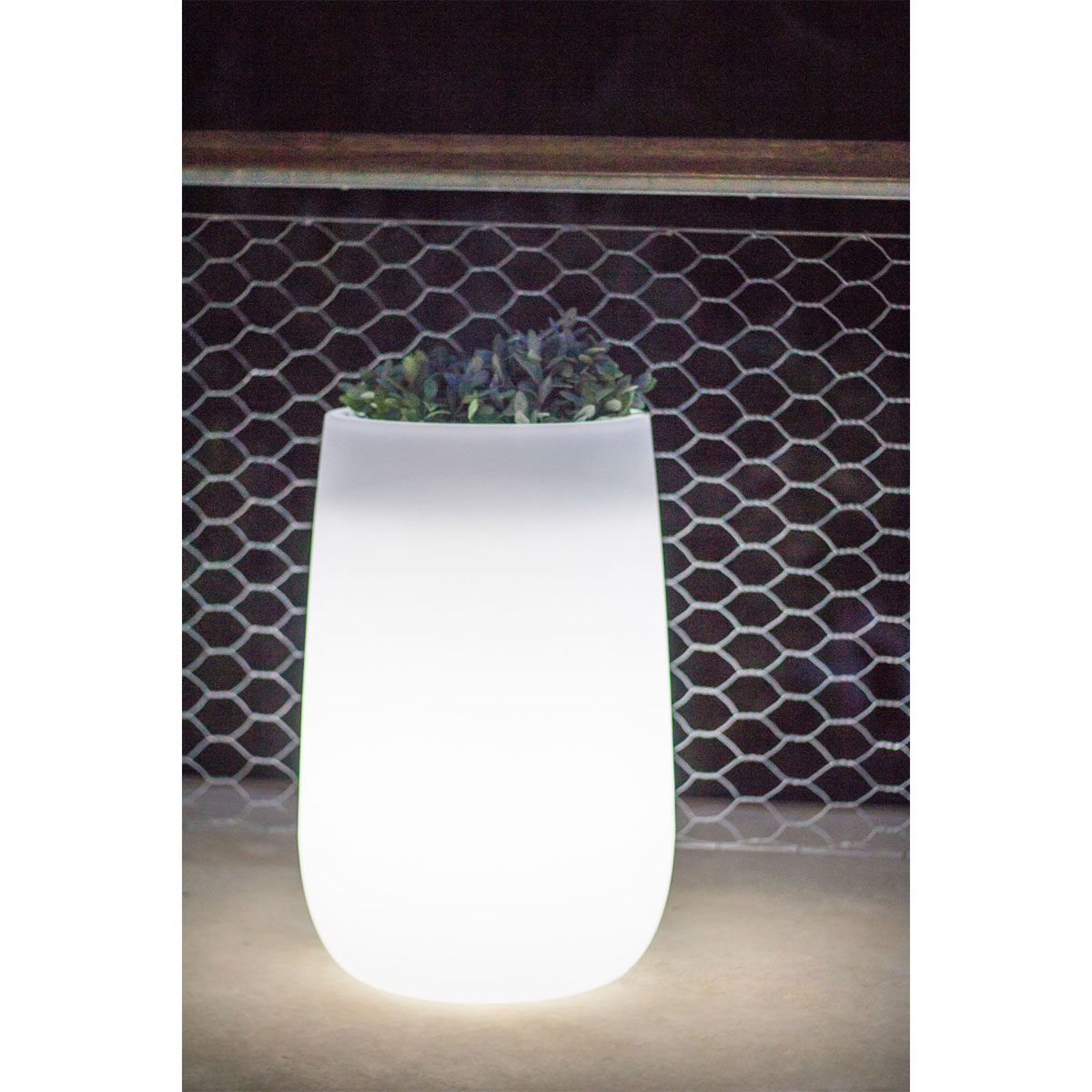 NewGarden LED-Blumentopf Camelia High Ø 39 cm transluzentes weiß Bild 2