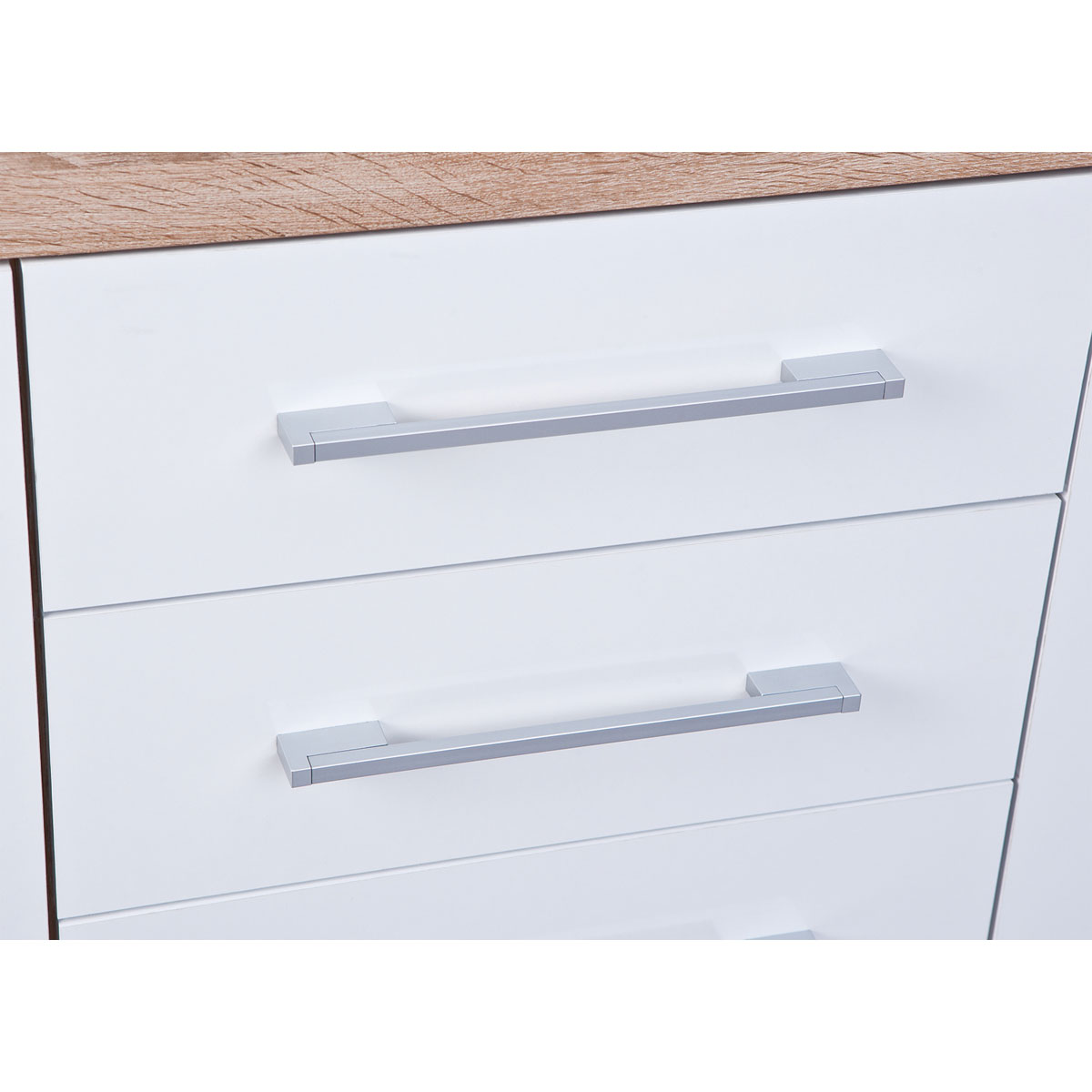 Inter Link Kommode „Lublin Typ 4“, Eiche Sonoma, weiß, 155x87x40 cm Bild 7