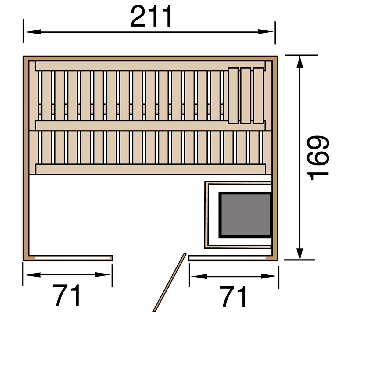 Weka Desgin-Sauna „Kemi Panorama 2“, 7,5 kW, Bio Bild 3
