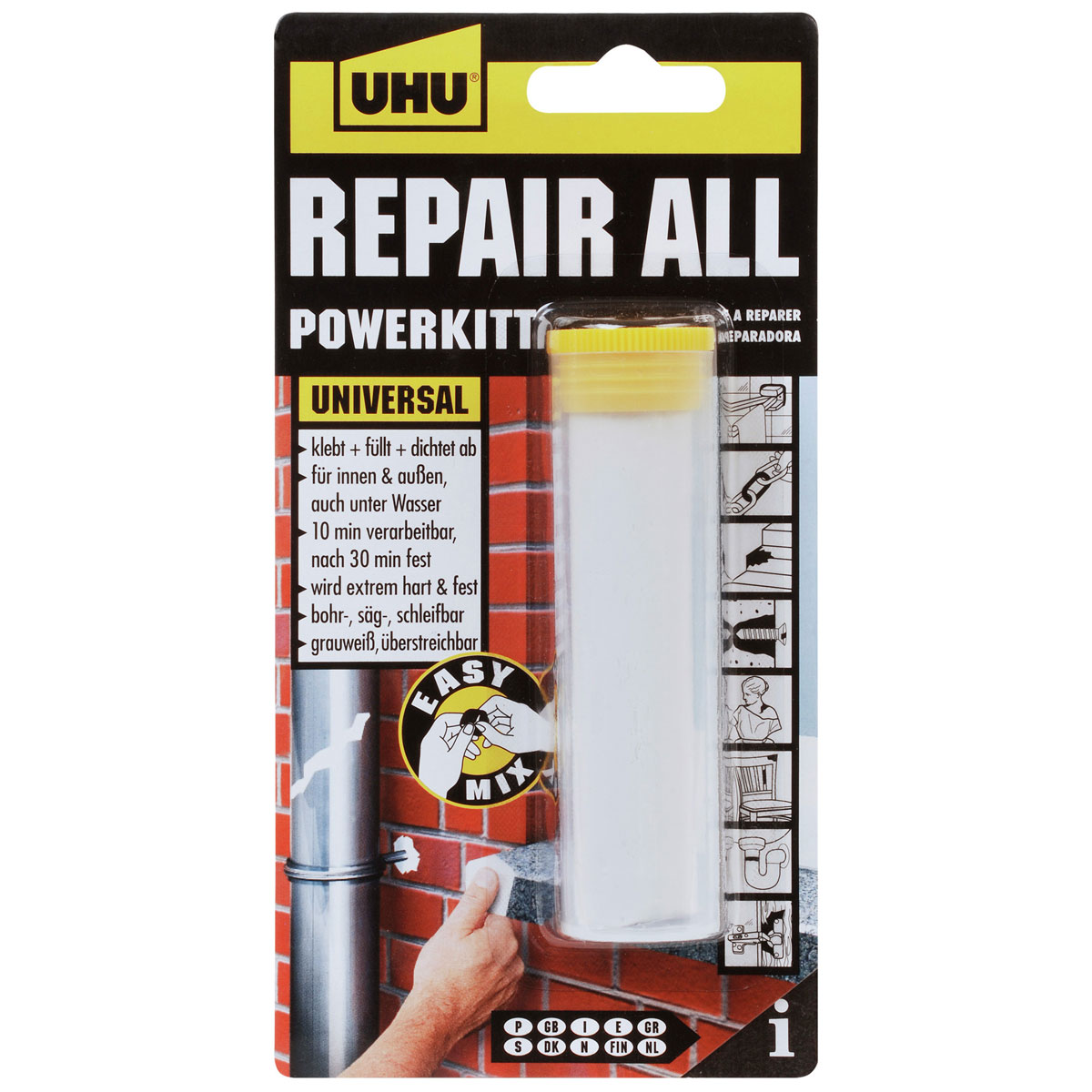 UHU  Zwei-Komponenten-Klebstoff repair all powerkitt 60 g Bild 1