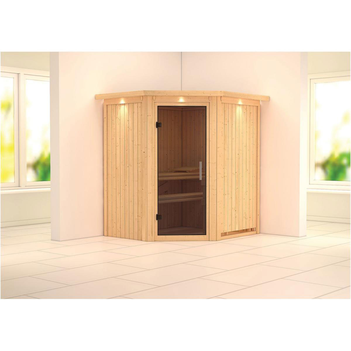 Karibu Taurin Eckeinstieg ohne Zubehör mit Kranz Graphittür Bild 1