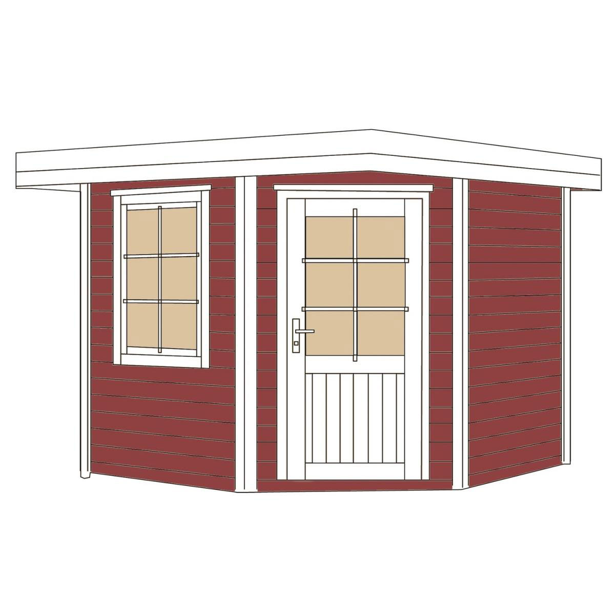 Weka Designhaus 213 5-Eck 278 x 278 x 237 cm rot Bild 3