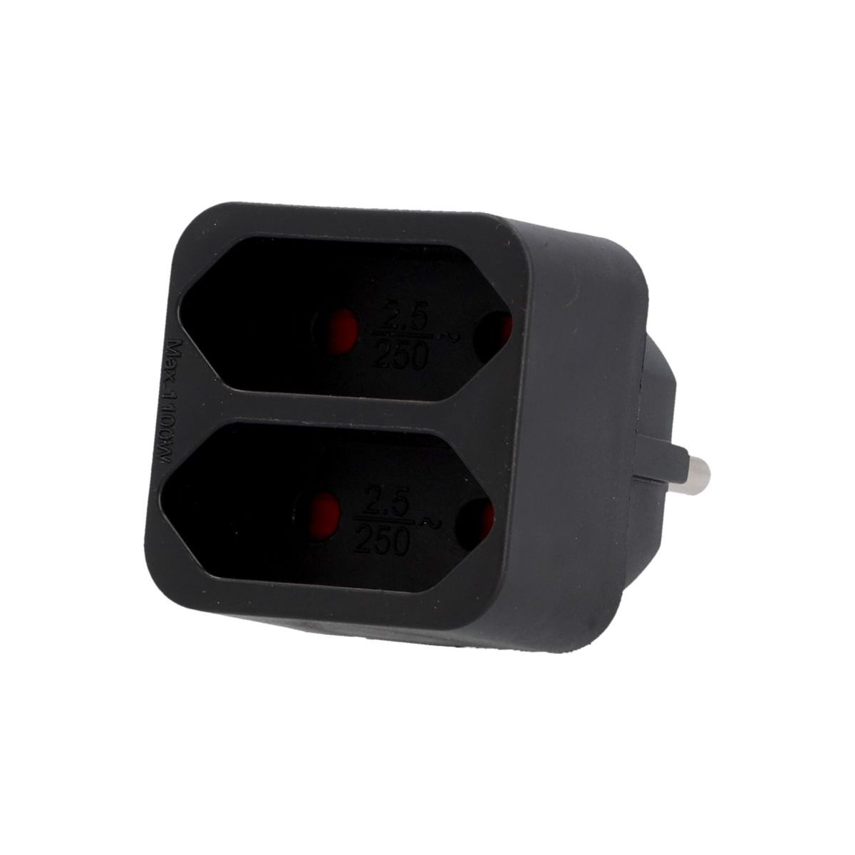 Unitec Euro-Adapter 2-fach schwarz
