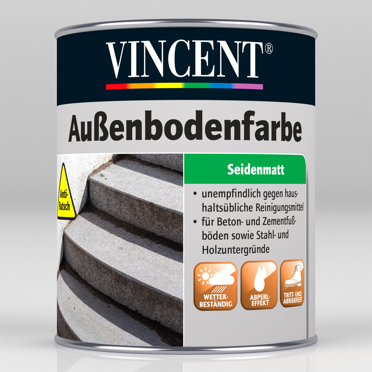 Vincent Außenbodenfarbe betongrau 2,5 L