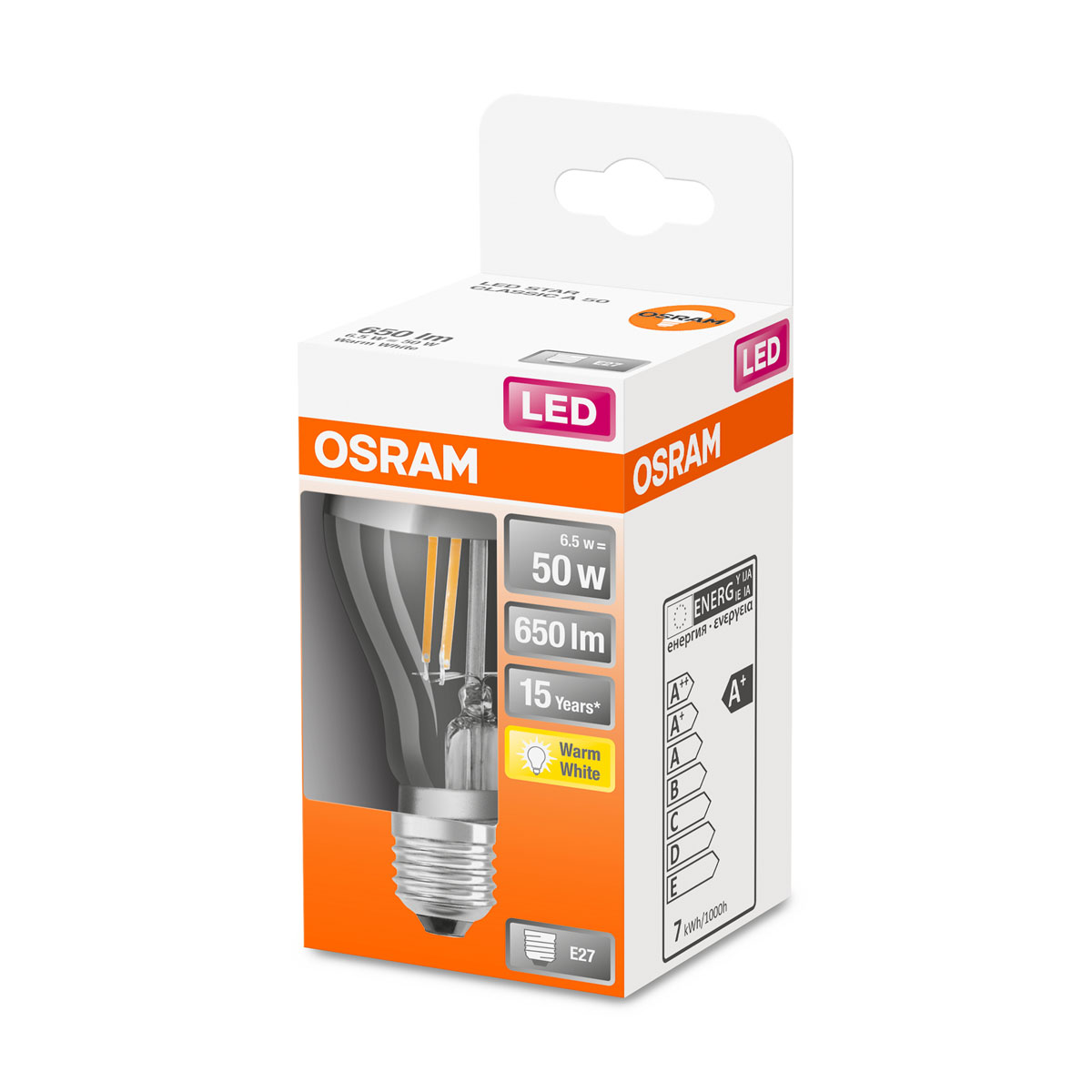 Osram LED-Leuchtmittel silber warmweiß E27 50W Bild 2
