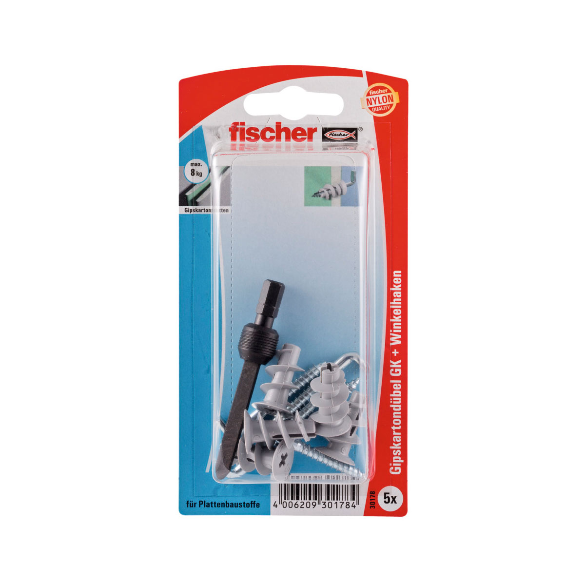 Fischer  Gipskartondübel GK WH mit Winkelhaken 5 Stück