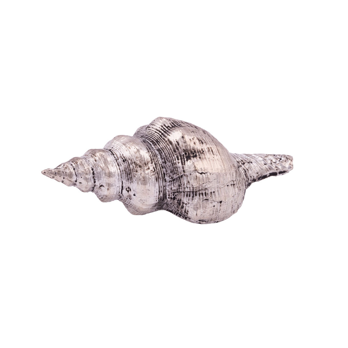 Deko-Muschel 12,5 x 5 x 4 cm silberfarben