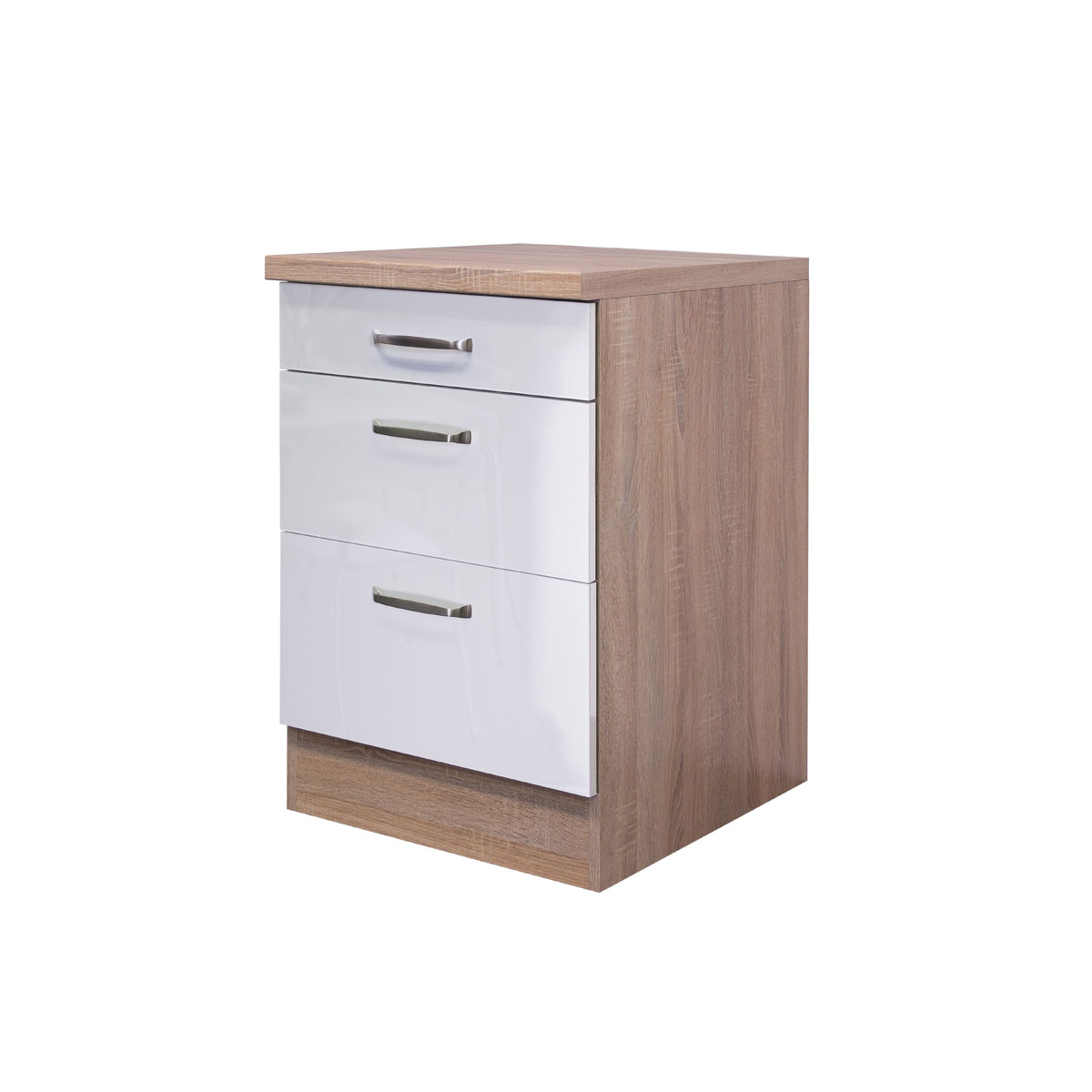 Flex-Well Küchenunterschrank „Valero“ 60x86x60 cm, weiß/Sonoma Eiche Bild 1