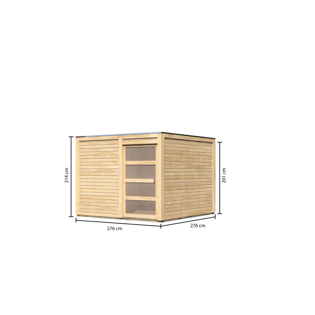 Karibu Gartenhaus Qubic 2 naturbelassen Bild 4