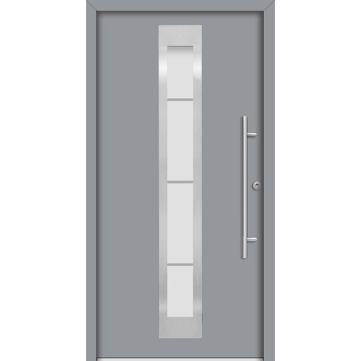 SplenDoor Premium-Haustür Passivedoor Malmo RC2 energiesparend einbruchsicher grau 110 x 210 cm rechts