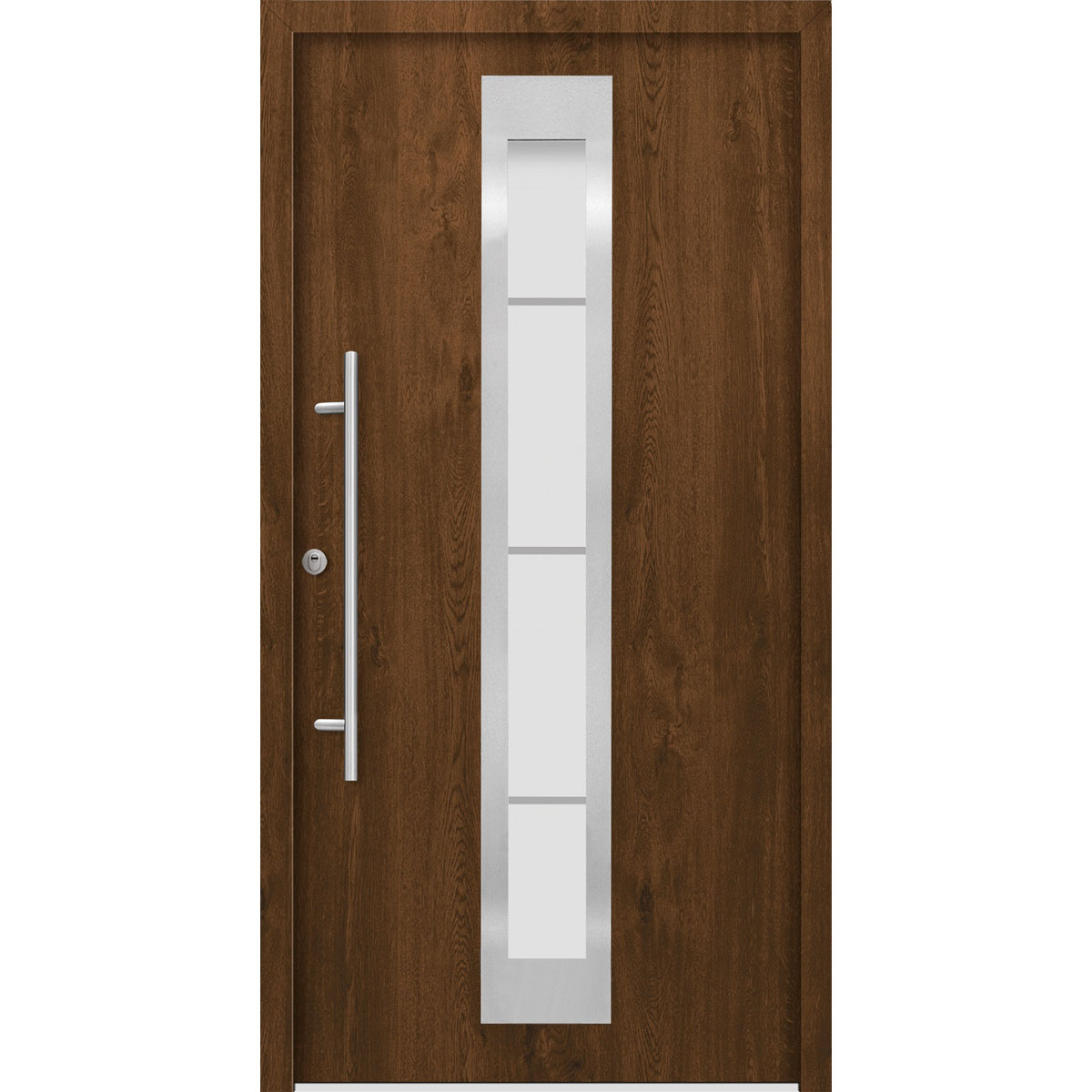 SplenDoor  Premium-Haustür Passivedoor Malmo RC2 energiesparend einbruchsicher nussbaum 100 x 210 cm links