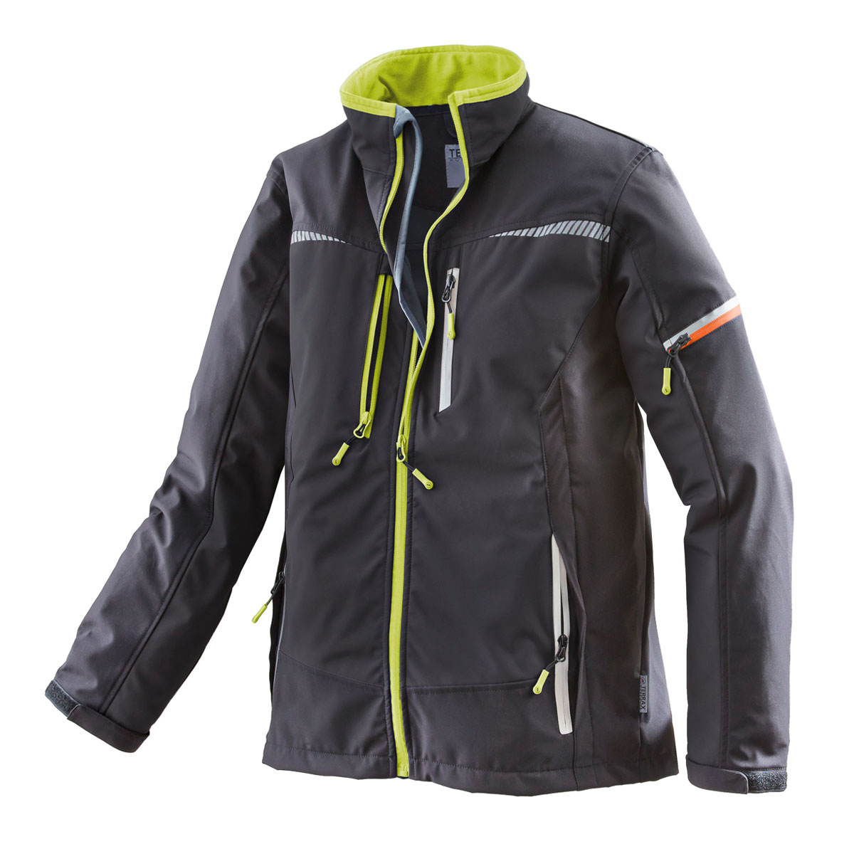 Terrax Workwear Softshell Jacke schwarz-limette Größe M