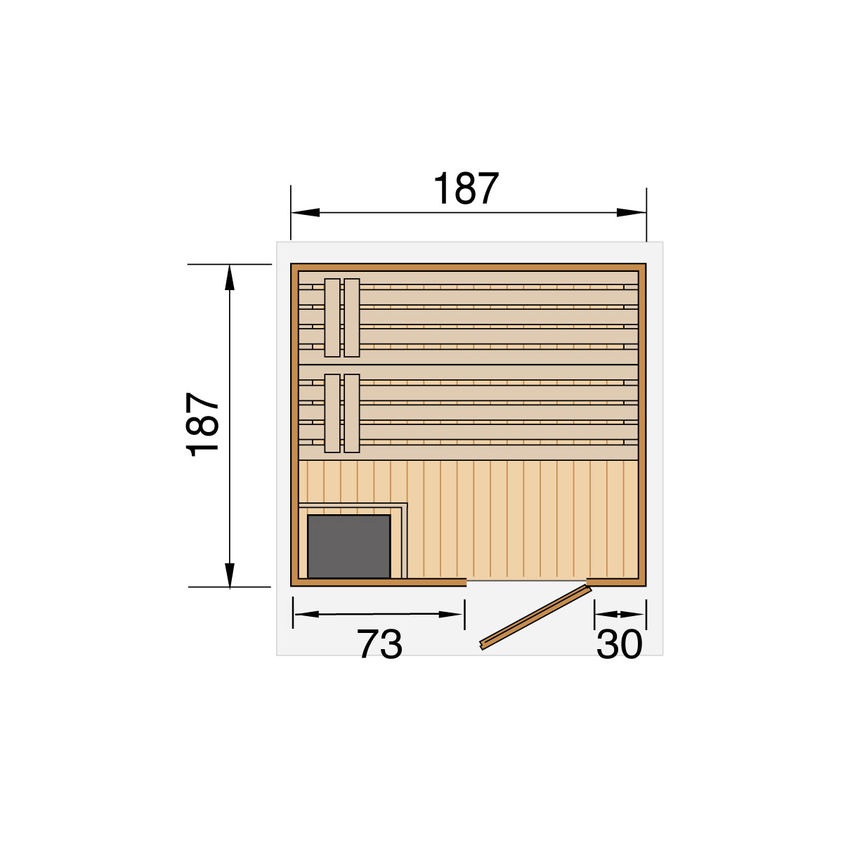 Weka  Premium Massivholz-Sauna Bergen Größe 3 Sparset 7,5 Bio S Bild 3