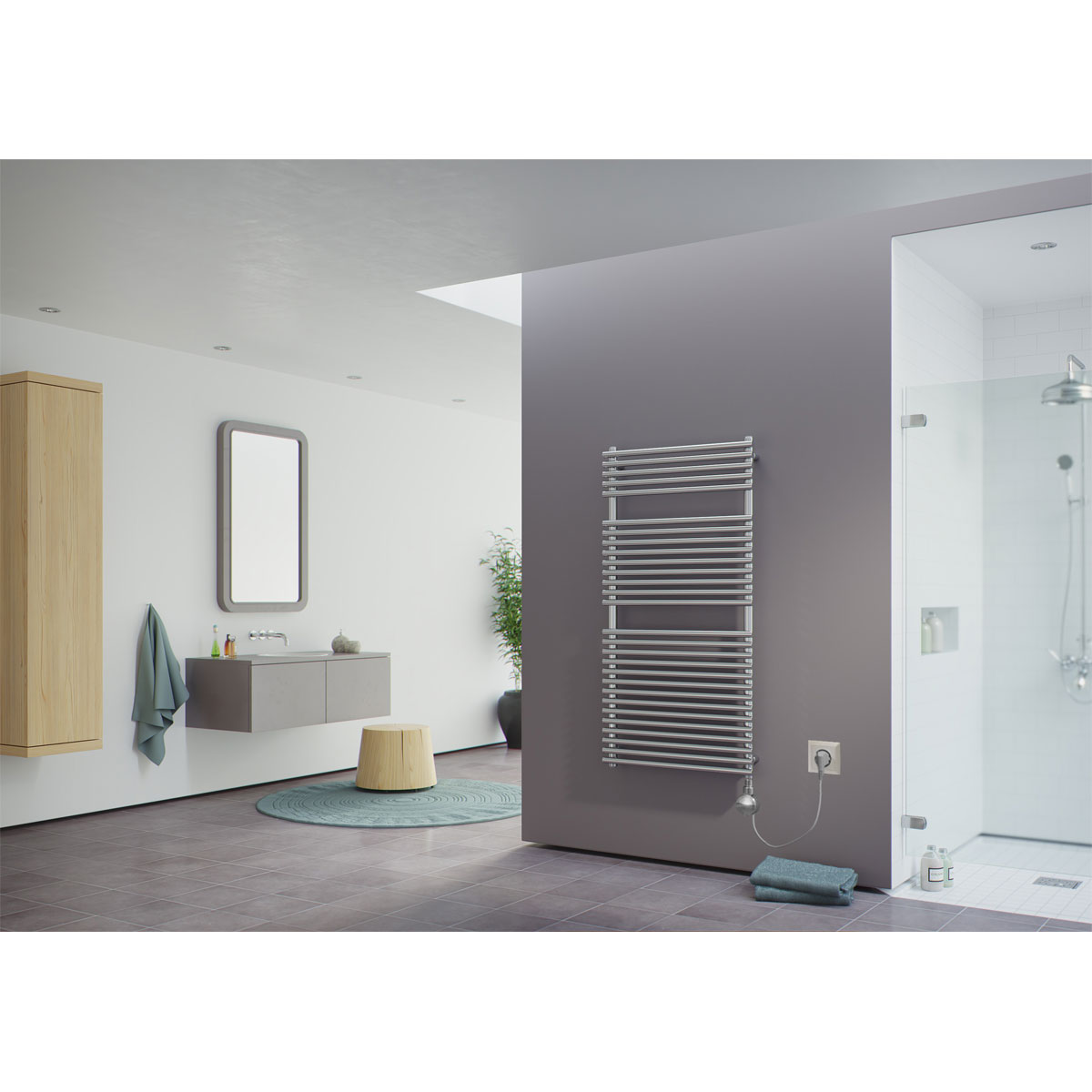 Ximax  Elektrischer Handtuchwärmer Tec-Edelstahl 1715 x 600 mm 600 Watt Typ 5 Edelstahl Bild 1