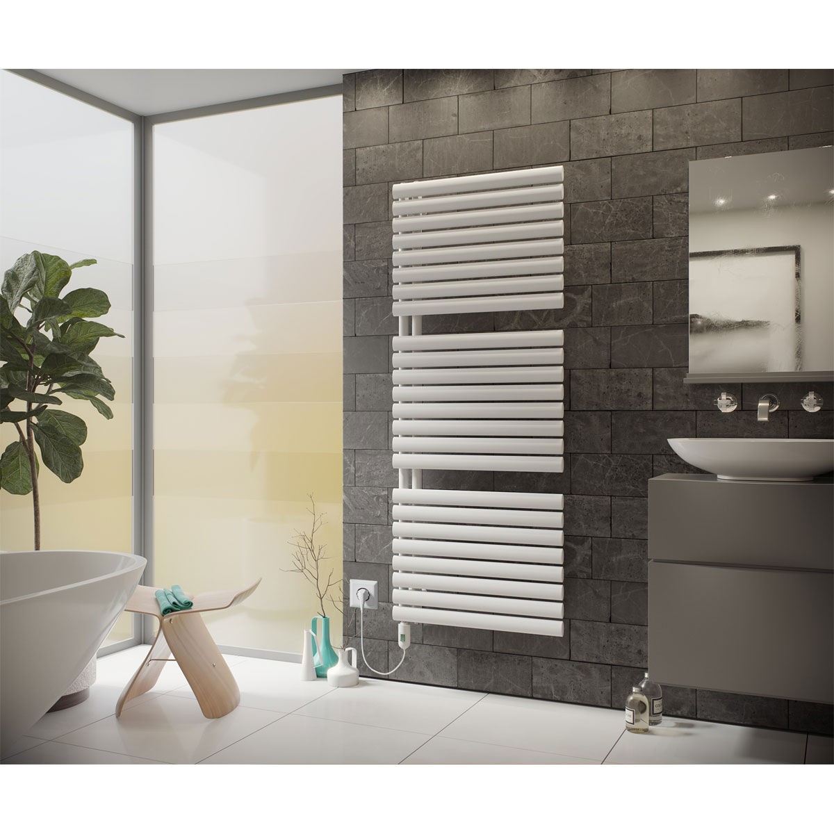 Ximax  Elektrischer Handtuchwärmer Fortuna-Open 1802 x 600 mm 900 Watt Typ 2 Weiß Bild 1