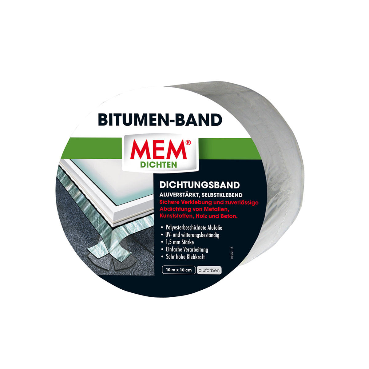  Bitumen-Dichtband, 1000 cmx10 cm, selbstklebend, alukaschiert             