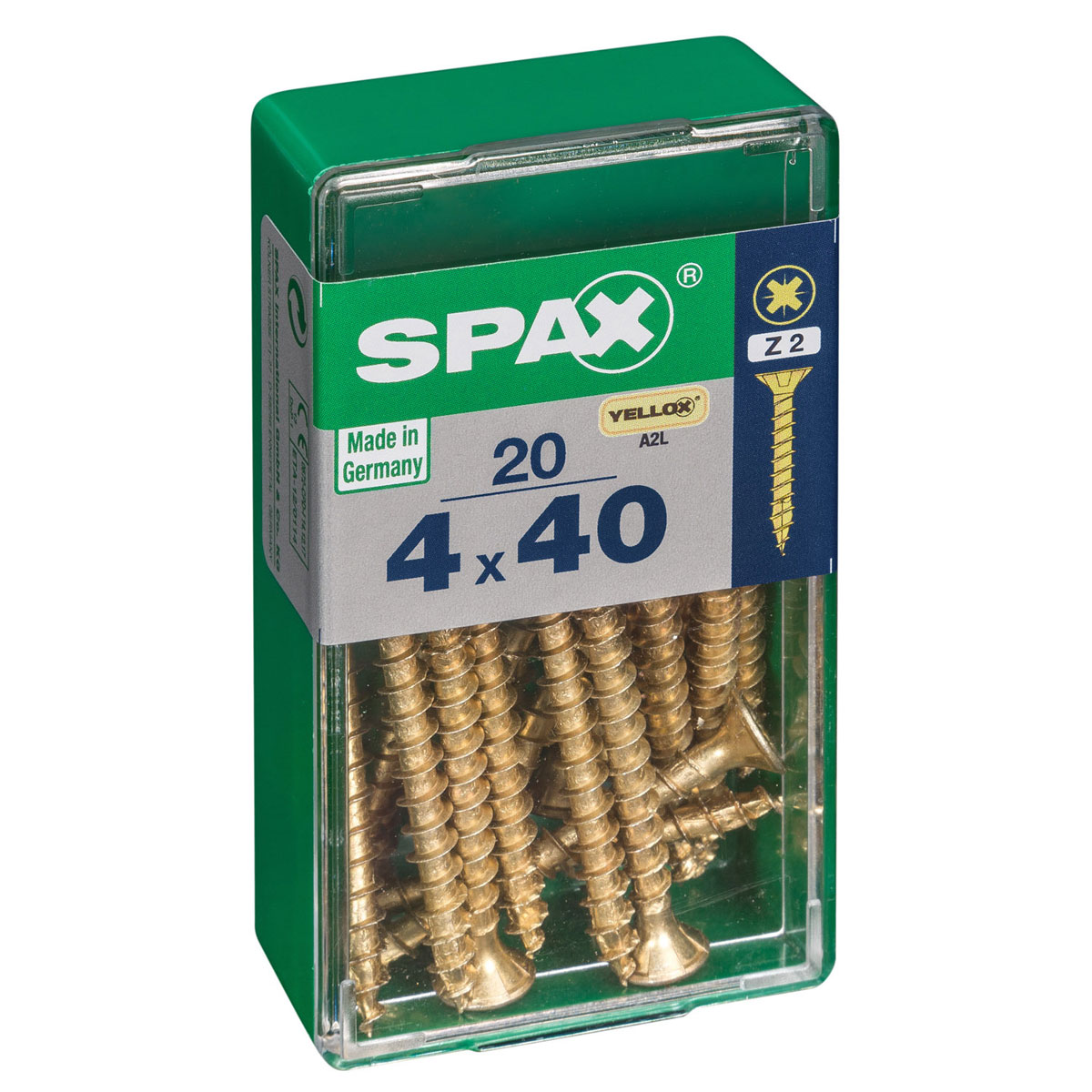 Spax Universalschrauben Yellox Senkkopf 4 x 40 S 20 Stück Bild 2