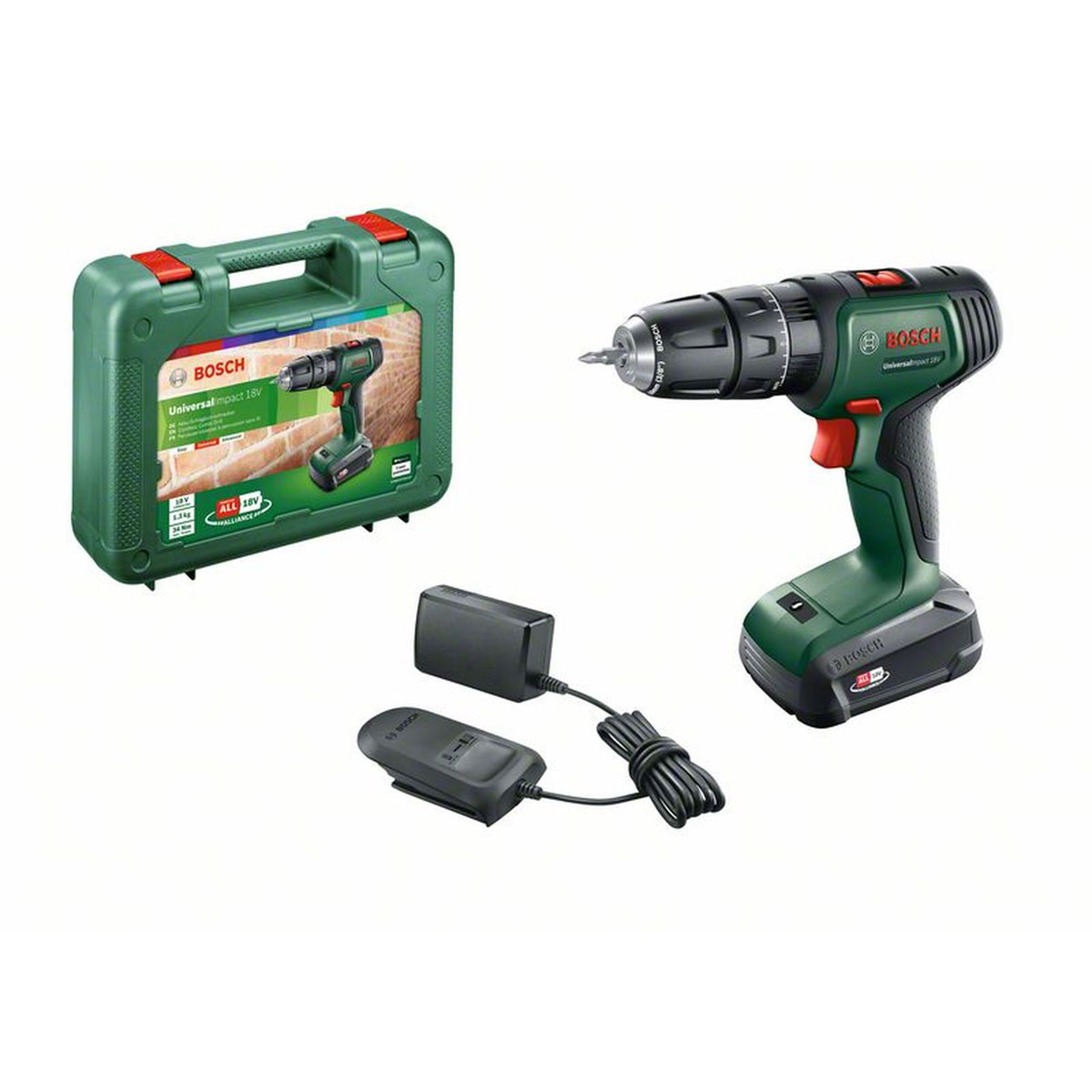 Bosch Akku-Schlagbohrschrauber-Set UniversalImpact 18V 1 Akku 4-teilig