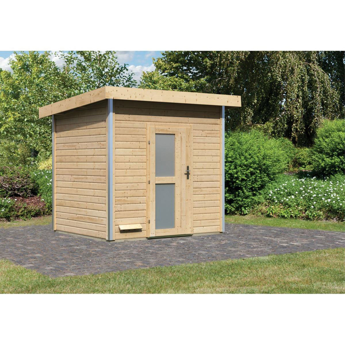 Karibu Saunahaus Norge 38 mm ohne Ofen Milchglastür Bild 4