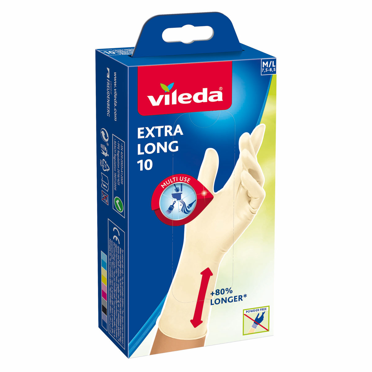 Vileda Einmalhandschuhe Extra Long 10 Stück M/L Bild 1