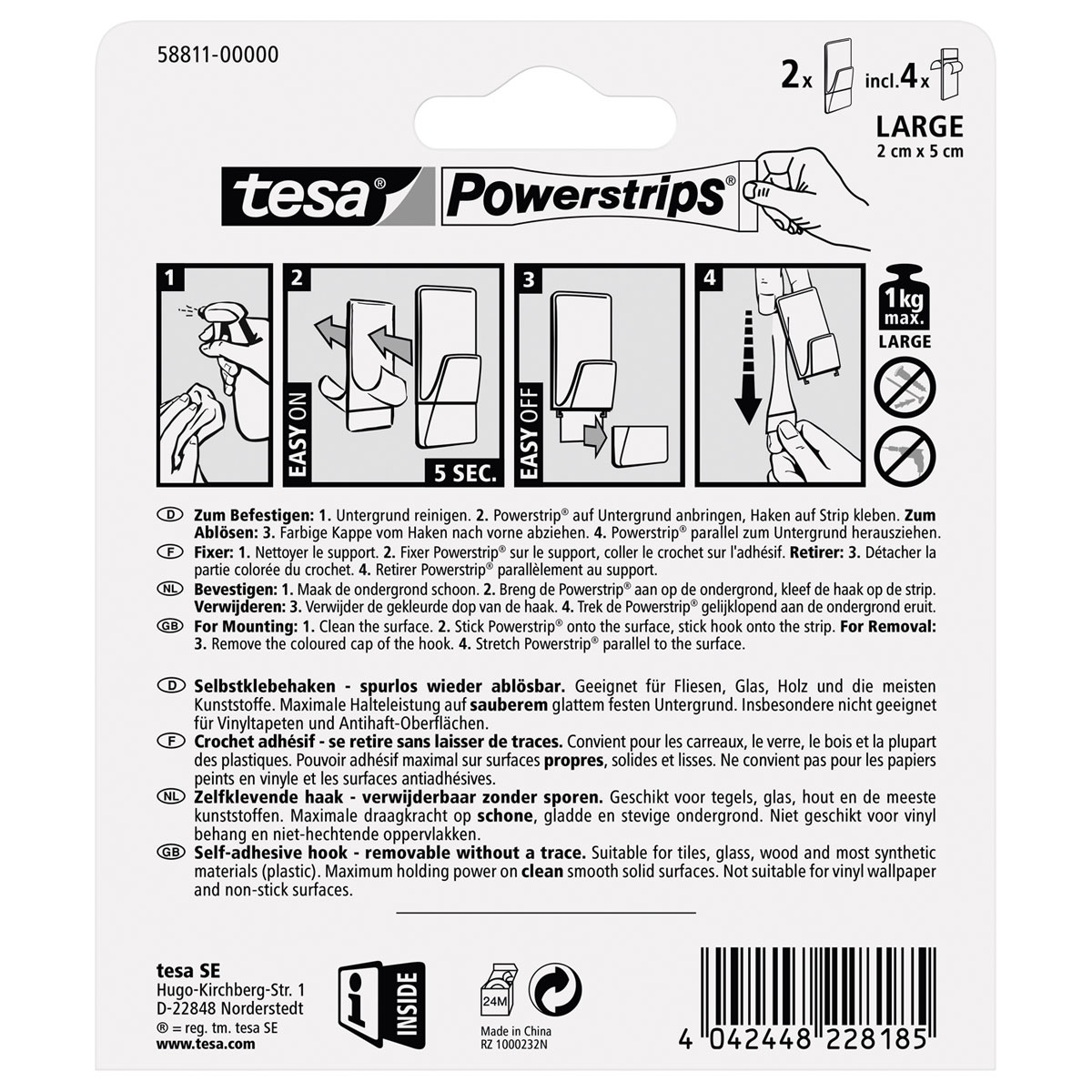 Tesa Powerstrips transparent weiss Bild 2