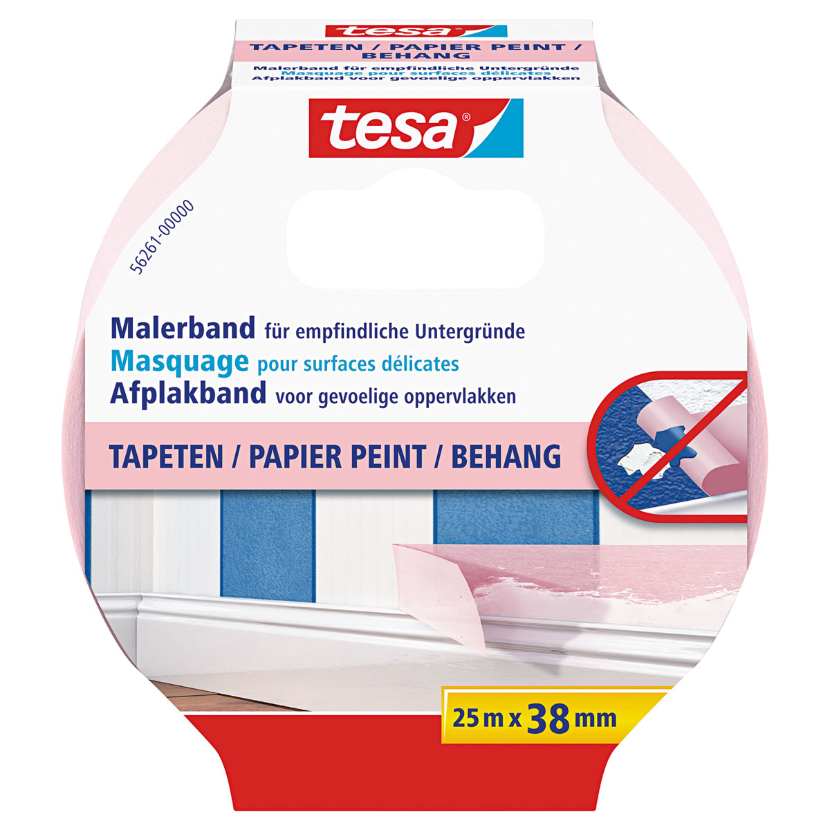 Tesa Maler Krepp TAPETEN 25 m x 38 mm Bild 1