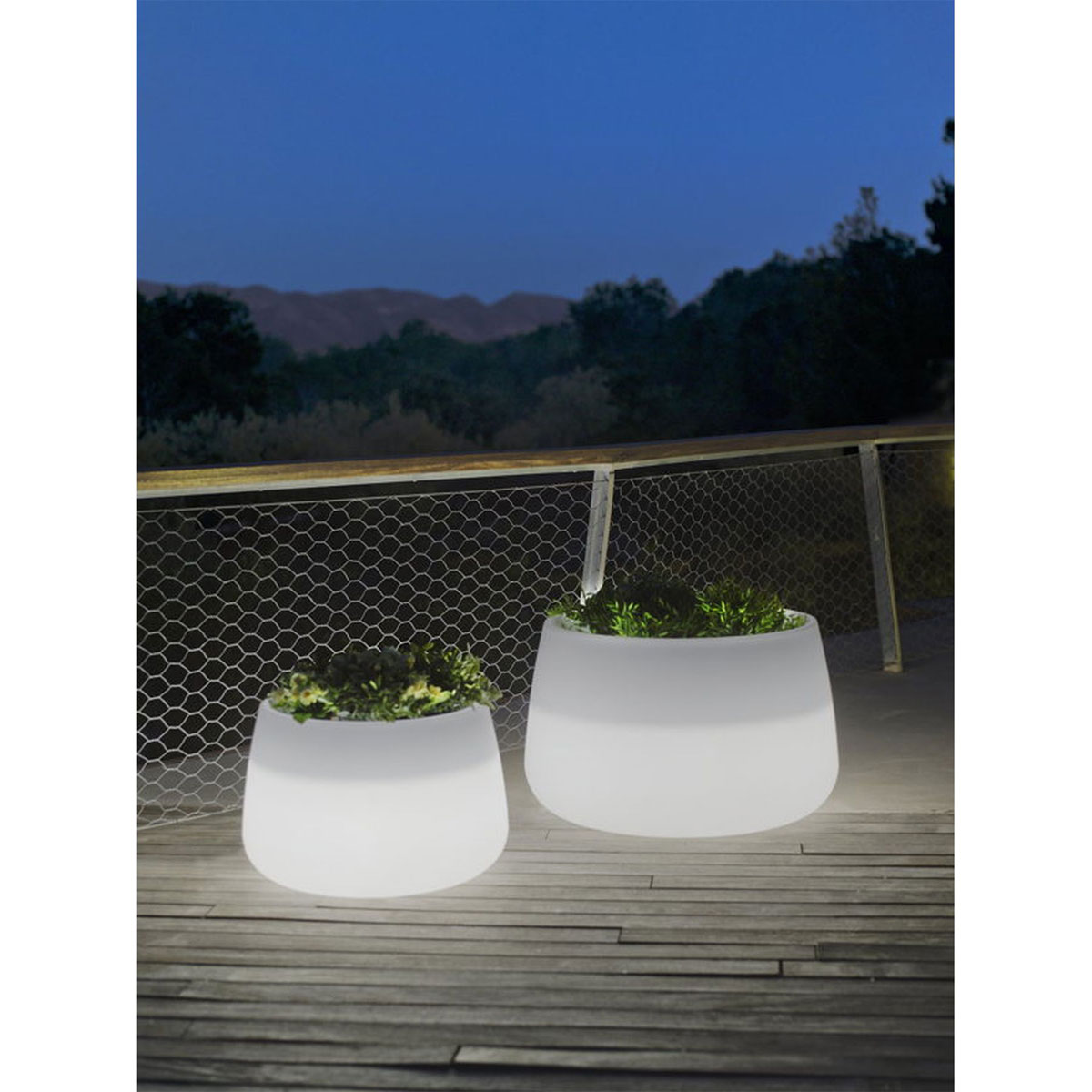 NewGarden LED-Blumentopf Camelia 60 Ø 59 cm weiß Bild 2