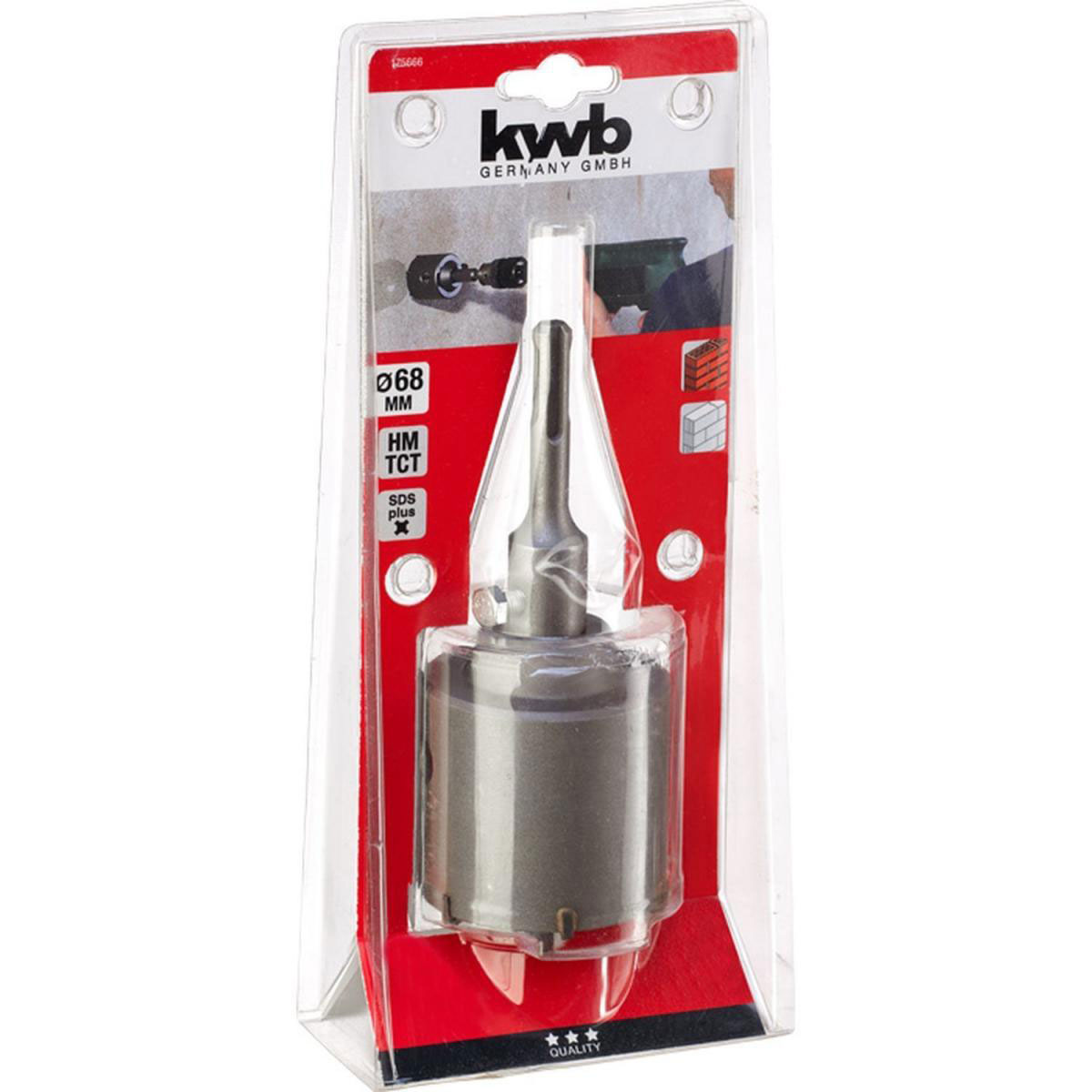 kwb  Hohlbohrkrone mit Schaft und Zentrierbohrer SDS Plus Durchmesser 66 mm Bild 2