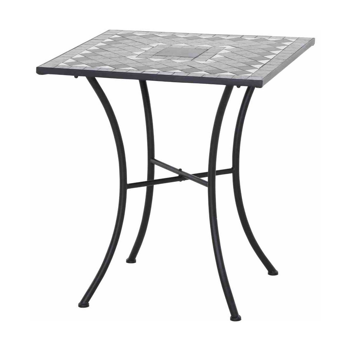 Siena Garden Bistrotisch Como 64 x 64 x 71 cm Stahlgestell schwarz