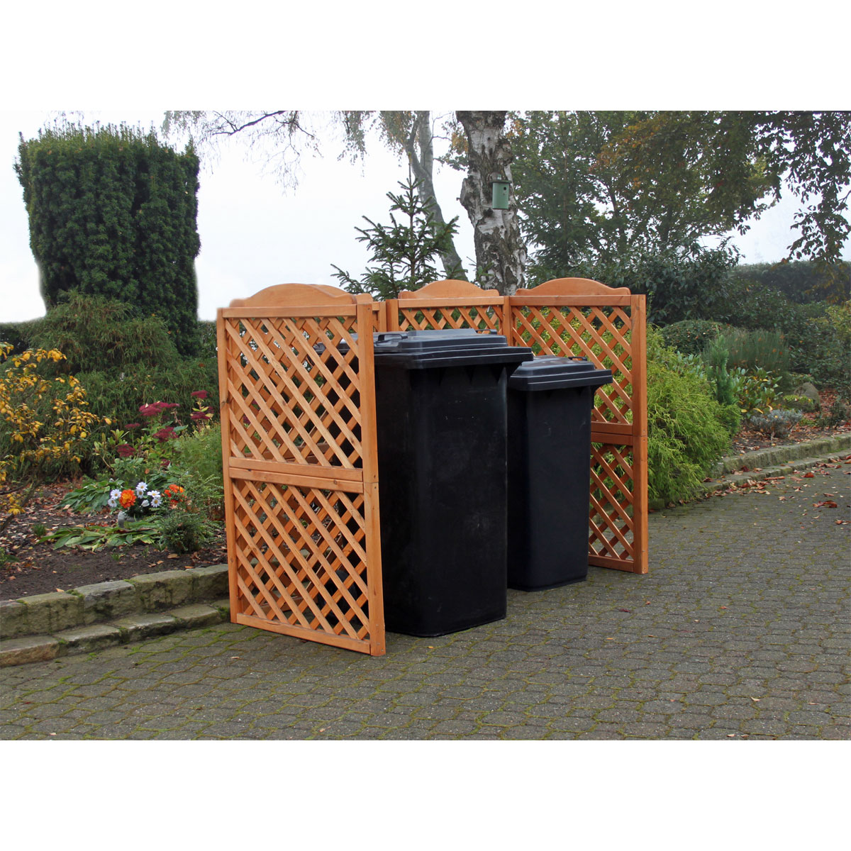 Promadino Mülltonnenspaliersystem Rex mit Pflanzkasten