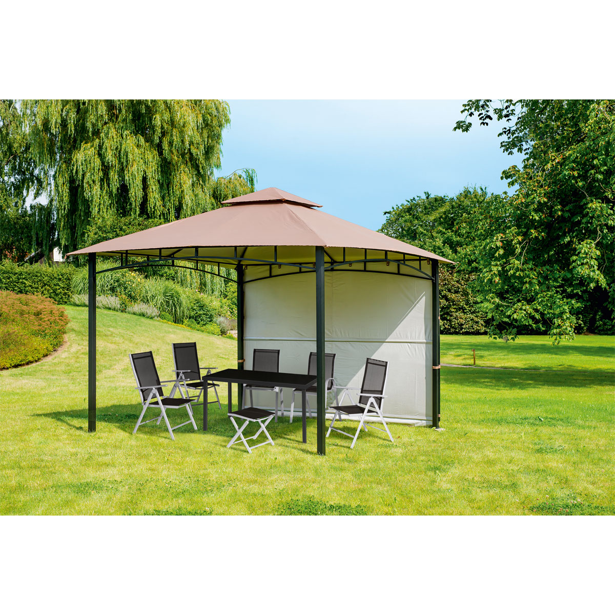 Haveson Pavillon cappuccinofarben 330 x 330 cm Bild 8