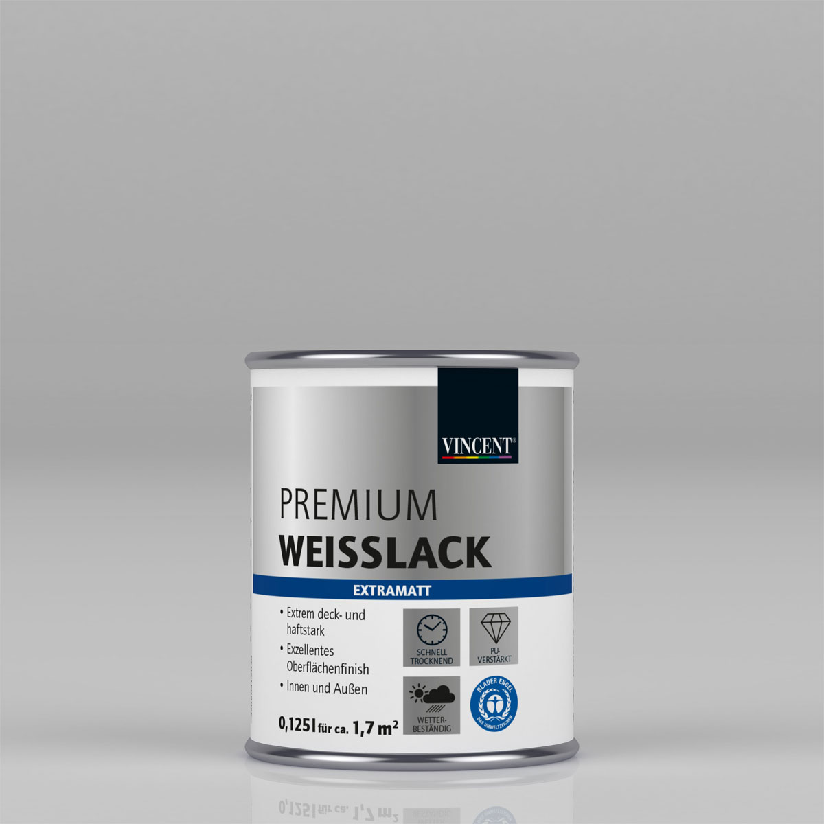 Vincent Premium Weißlack RAL 9001 Cremeweiß extramatt 125 ml Vincent Premium Weißlack RAL 9001 Cremeweiß extramatt 125 ml