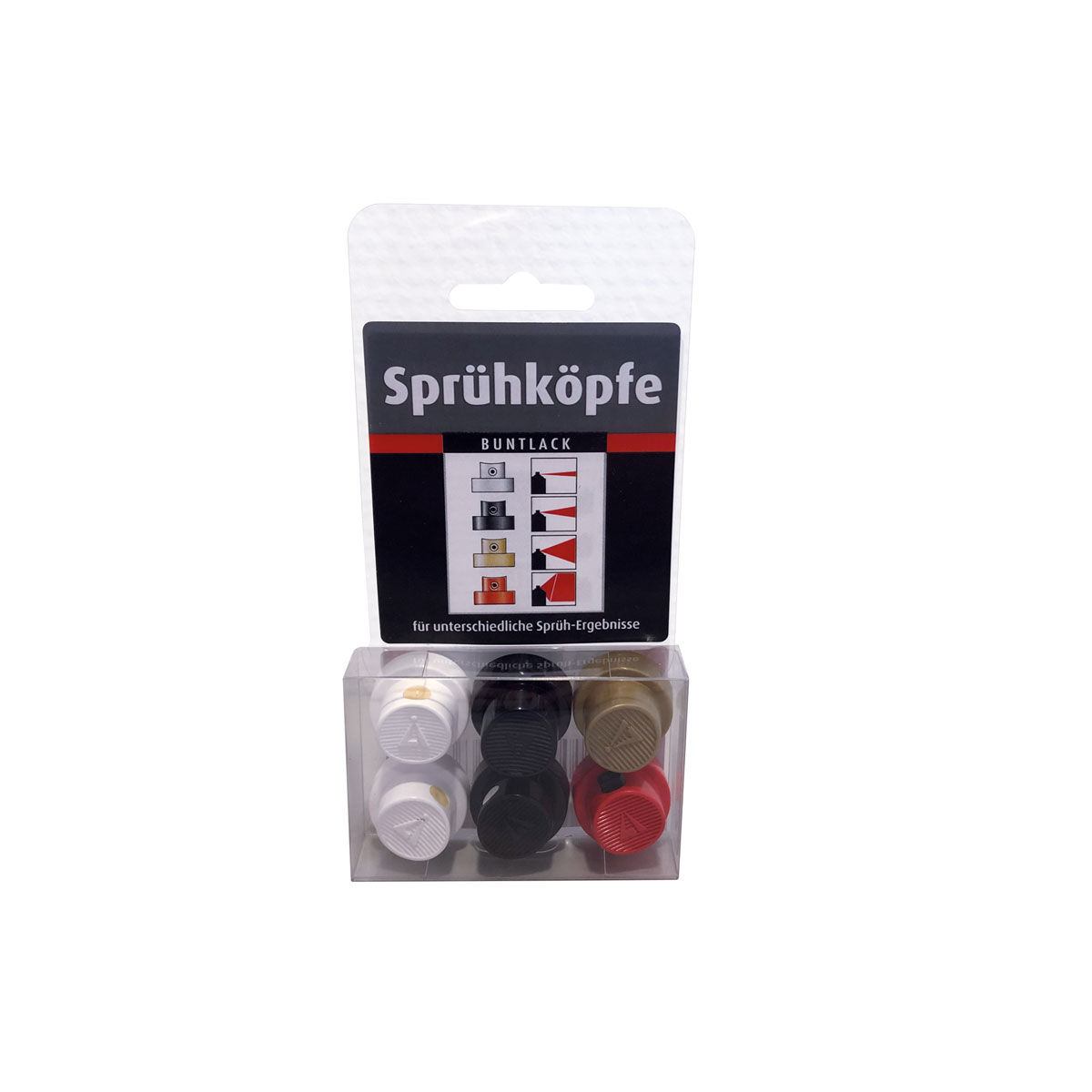 Sprühkopf-Set für Buntlack 6- teilig  Sprühkopf-Set für Buntlack 6- teilig