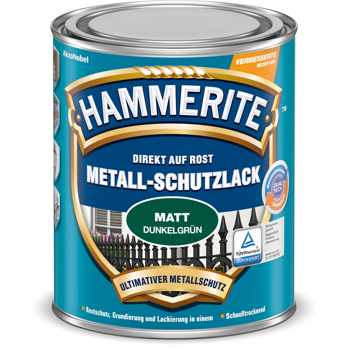 Hammerite Metallschutzlack dunkelgrün matt 750 ml Bild 1