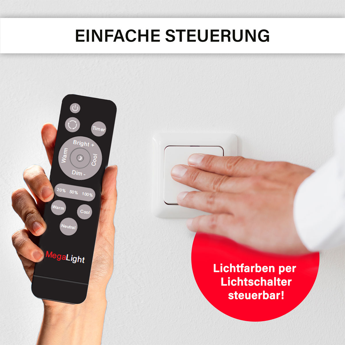 Decken-Wandleuchte SHINING JUPITER BLACK 1800K 24W Bild 2