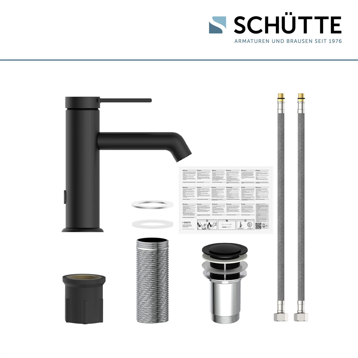 Schütte  Waschtischarmatur „Los Angeles“ schwarz-matt Eco-Click-Funktion Bild 1