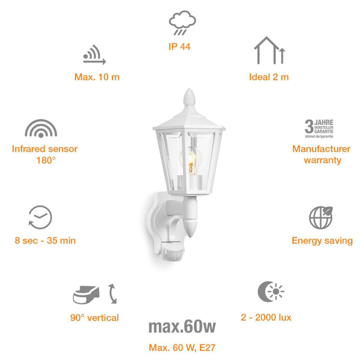 Steinel Klassische Außenleuchte L 15 S mit Bewegungsmelder Weiß Bild 5